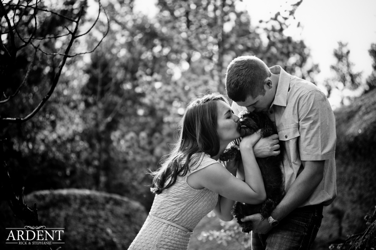engagement photos with cute pup